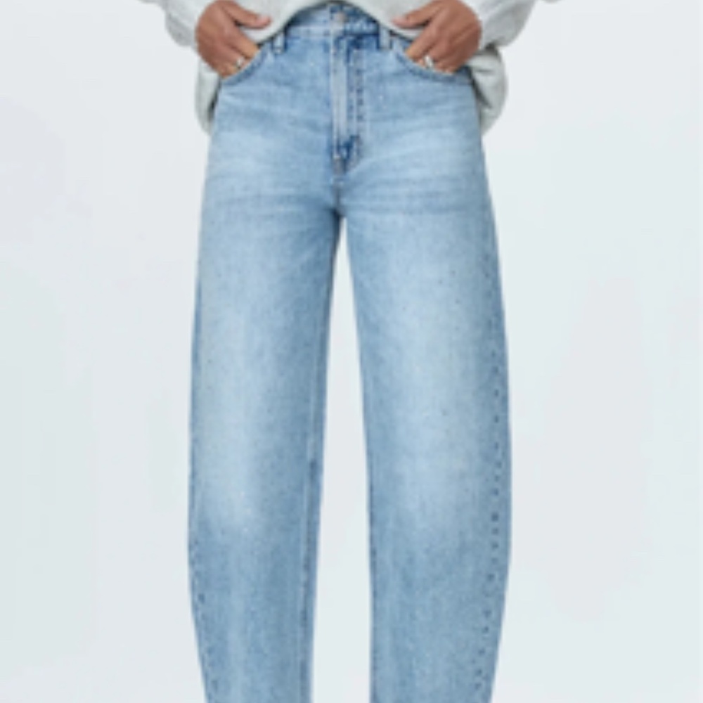 Pistola Wes High Rise Barrel Rhinstone Jeans - 25, BRAND NEW WITH TAGS